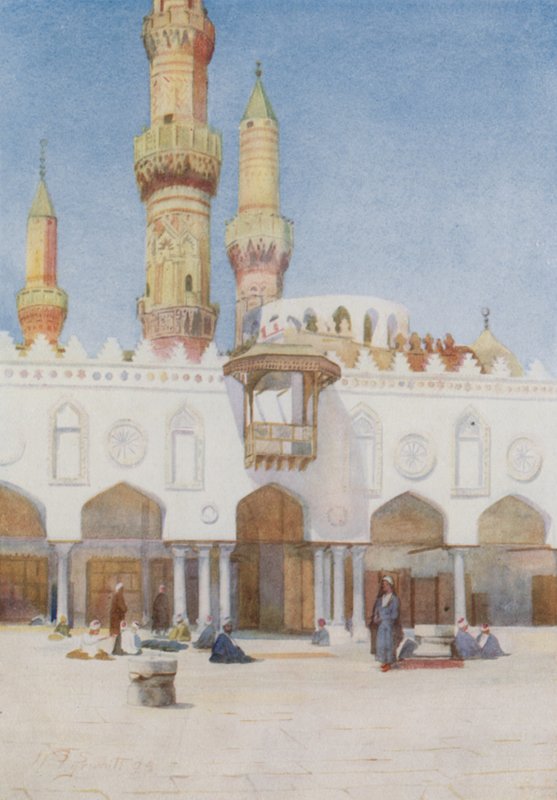 Innergården till moskén i El Azhar, University of Cairo av Walter Spencer Stanhope Tyrwhitt