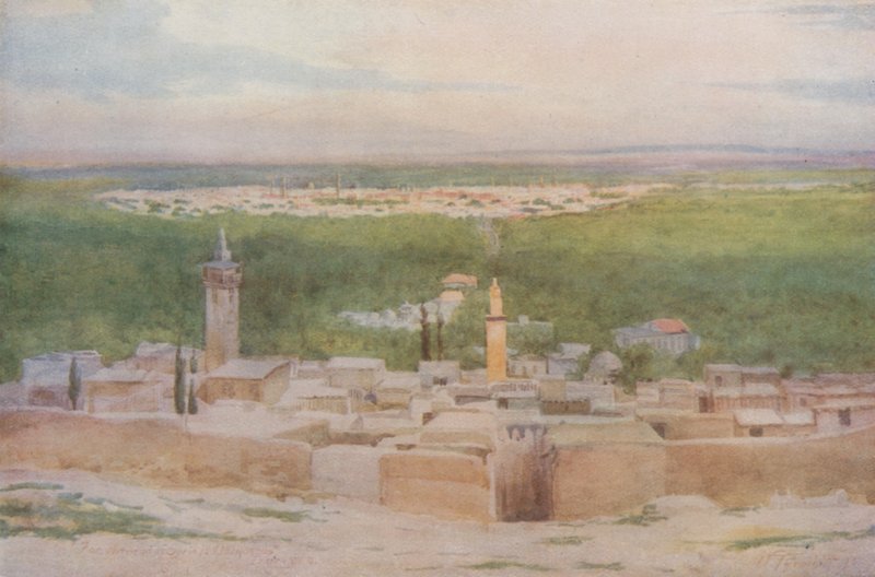 Damaskus från Salahiyeh: Solnedgång över staden av Walter Spencer Stanhope Tyrwhitt