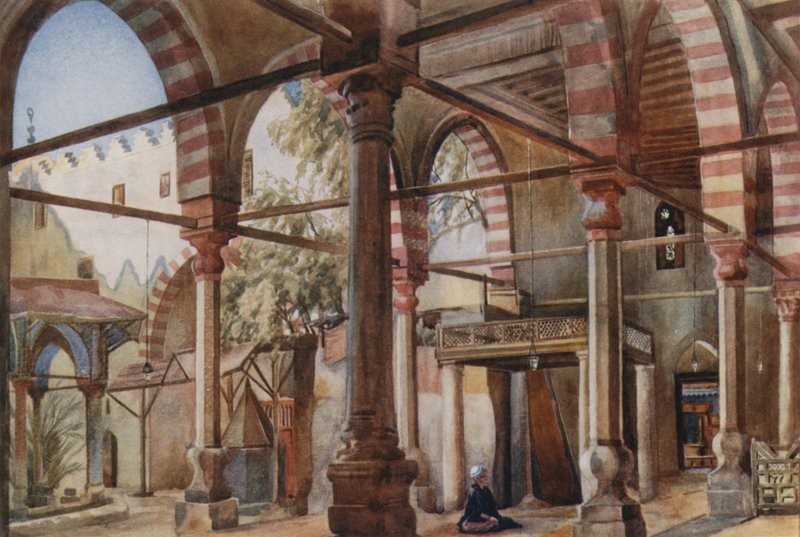 Interiör i Shakhoun-moskén i Kairo av Walter Spencer Stanhope Tyrwhitt