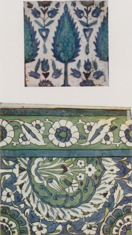 Syrisk tegelplatta, från 1800-talet, från en Damaskusmoské, Syrisk tegelplatta, 1600- eller 1700-talet, från en Damaskusmoské av Walter Spencer Stanhope Tyrwhitt