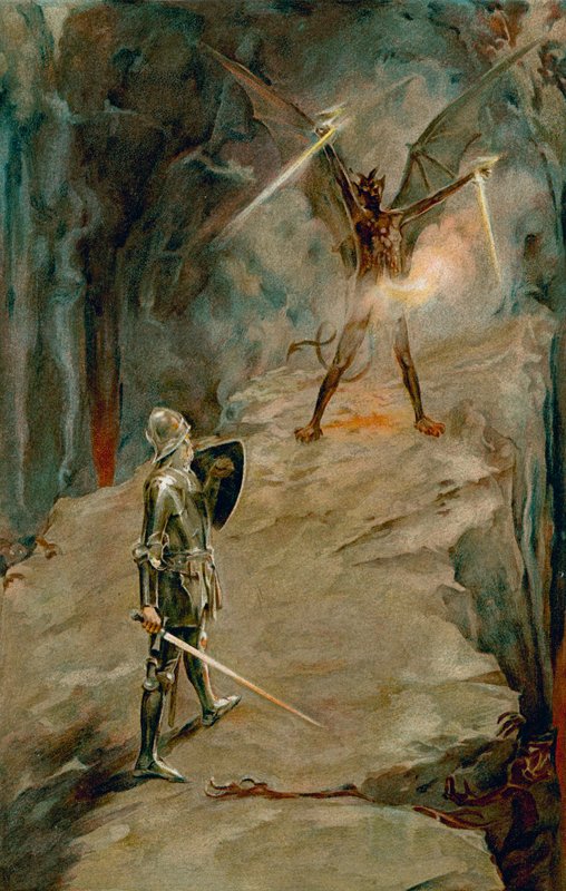Christian drog, för han såg att det var dags att göra honom redo. av Walter Stanley Paget