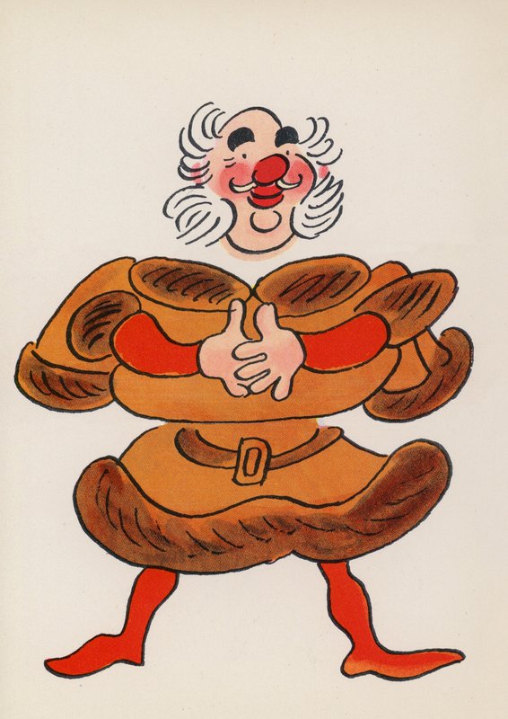 Figurer från barnböcker: Falstaff (färglitografi) av Walter Trier