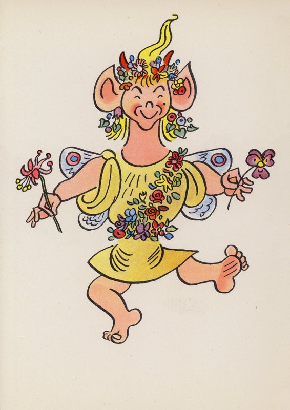 Figurer från barnböcker: Puck (färglitografi) av Walter Trier