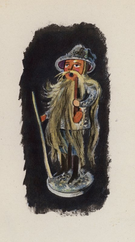 Gammal leksak målad av Walter Trier (färglitografi) av Walter Trier