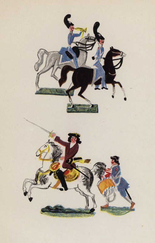 Gammal leksak målad av Walter Trier (färglitografi) av Walter Trier