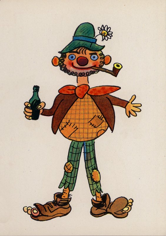 En av Walter Triers Crazy People (färglitografi) av Walter Trier