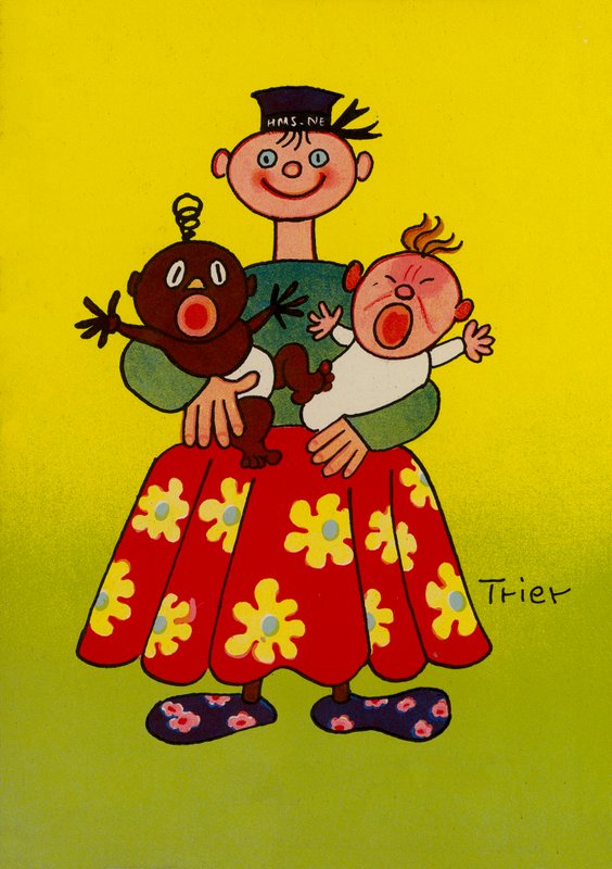 En av Walter Triers Crazy People (färglitografi) av Walter Trier
