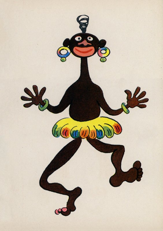 En av Walter Triers Crazy People (färglitografi) av Walter Trier