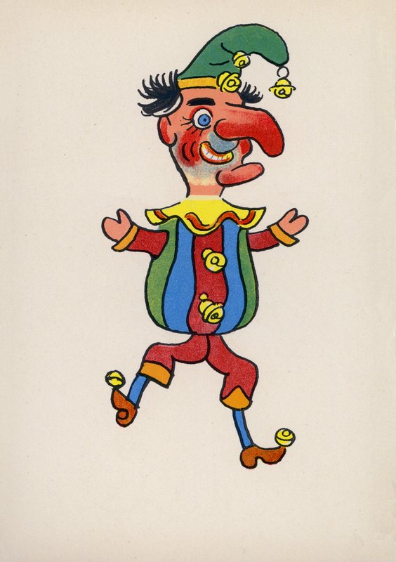 En av Walter Triers Crazy People (färglitografi) av Walter Trier