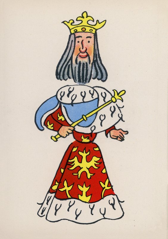 En av Walter Triers Crazy People (färglitografi) av Walter Trier