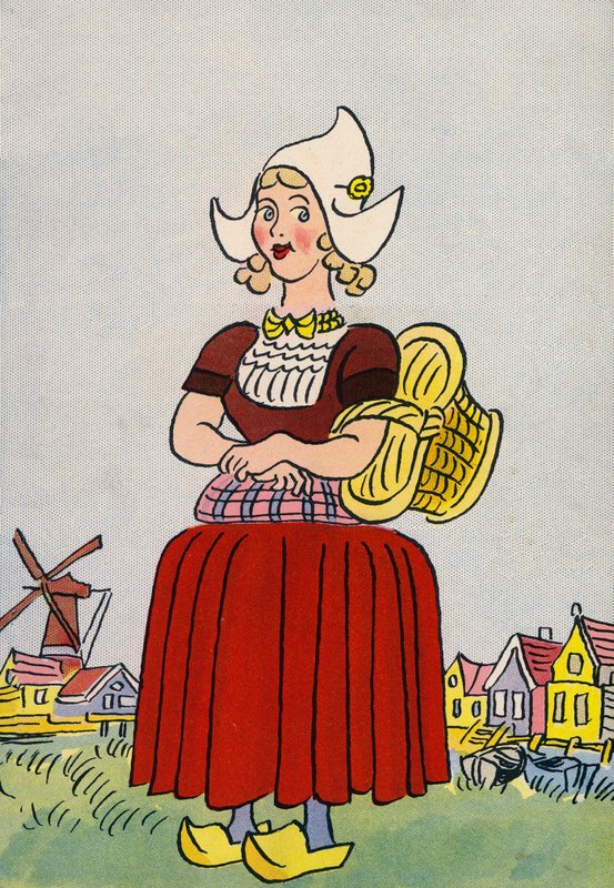 Walter Triers galna kostymer: Holland (färglitografi) av Walter Trier
