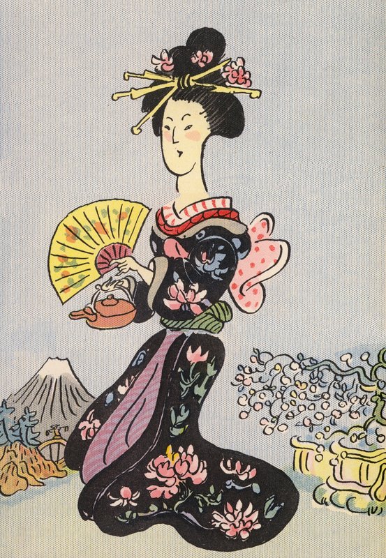 Walter Triers galna kostymer: Japan (färglitografi) av Walter Trier