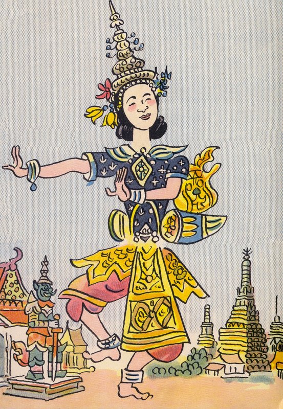 Walter Triers galna kostymer: Siam (färglitografi) av Walter Trier