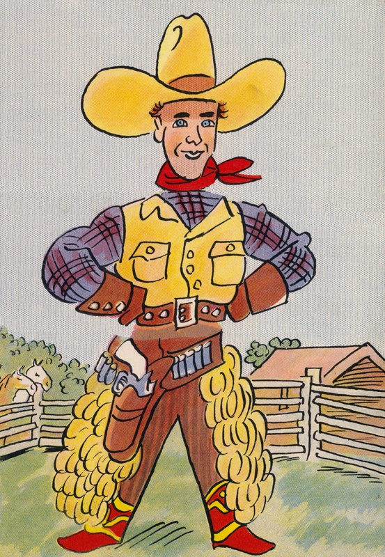 Walter Triers galna kostymer: Texas, USA (färglitografi) av Walter Trier