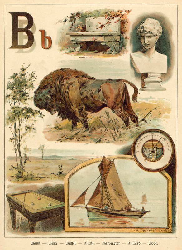 Bokstaven B (chromolitho) av Walter Zweigle