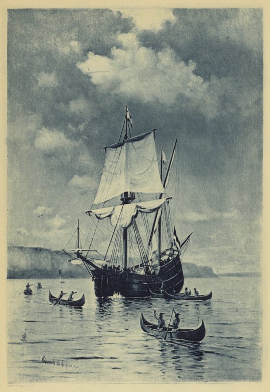 Upptäckten av Hudson (litho) av Warren Sheppard
