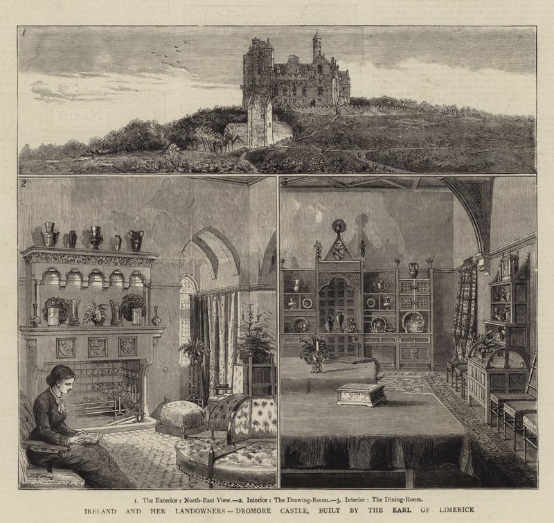 Irland och hennes markägare, Dromore Castle, byggt av Earl of Limerick av Warry