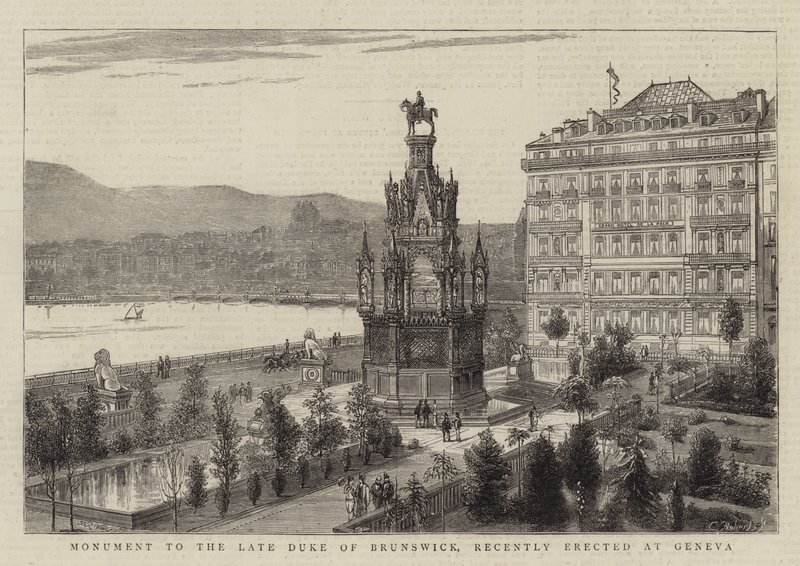 Monument till den sene hertigen av Brunswick, nyligen uppfört i Genève av Warry