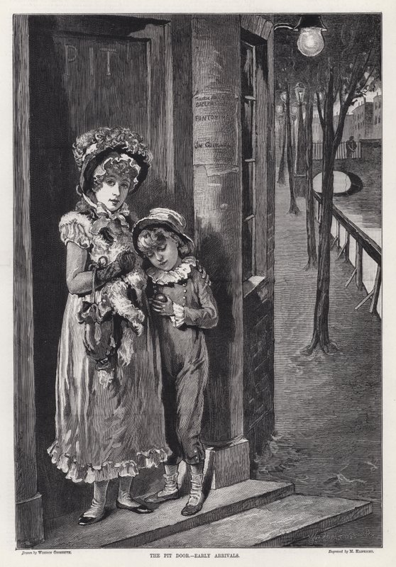 The Pit Door, tidiga ankomster (gravyr) av Weedon Grossmith