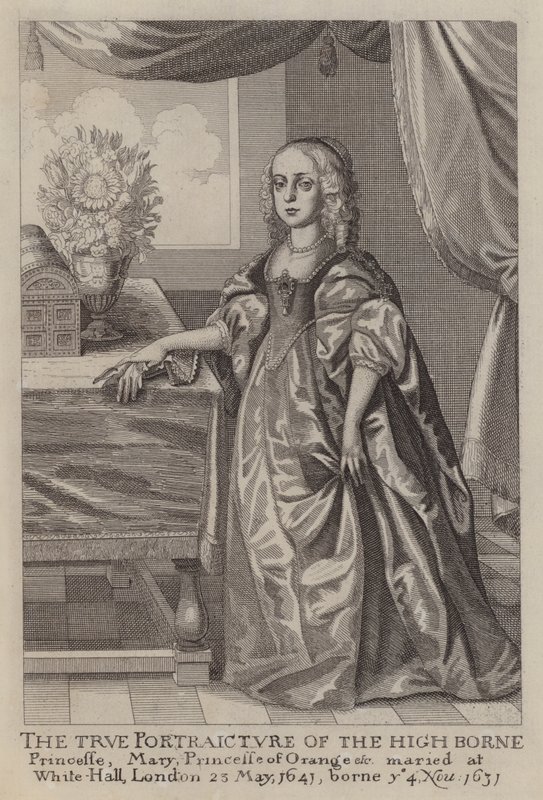 Mary, prinsessan av Orange (etsning) av Wenceslaus (after) Hollar