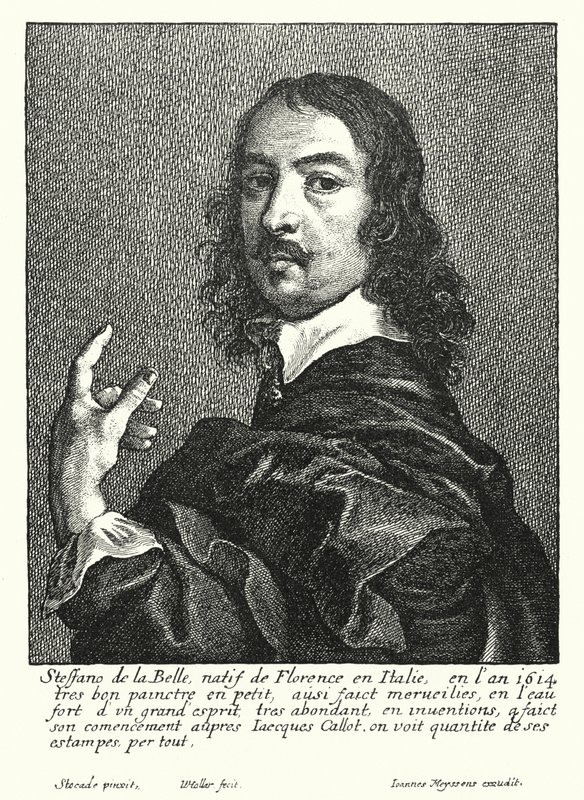 Stefano della Bella, italiensk ritare och grafiker (gravyr) av Wenceslaus (after) Hollar