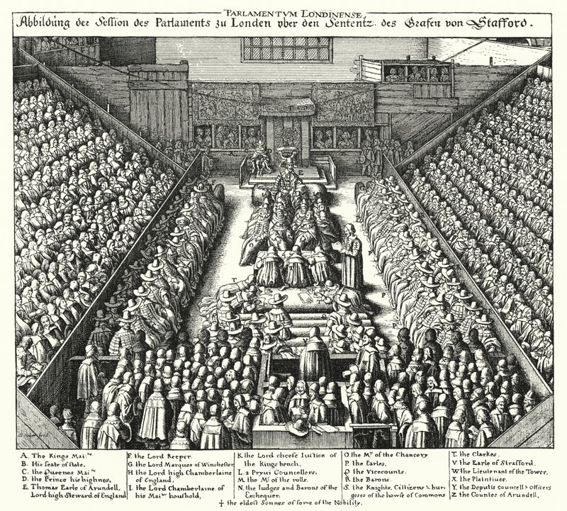 Rättegången mot Thomas Wentworth av Wenceslaus (after) Hollar