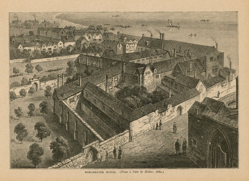 Flygfoto över Winchester House av Wenceslaus Hollar