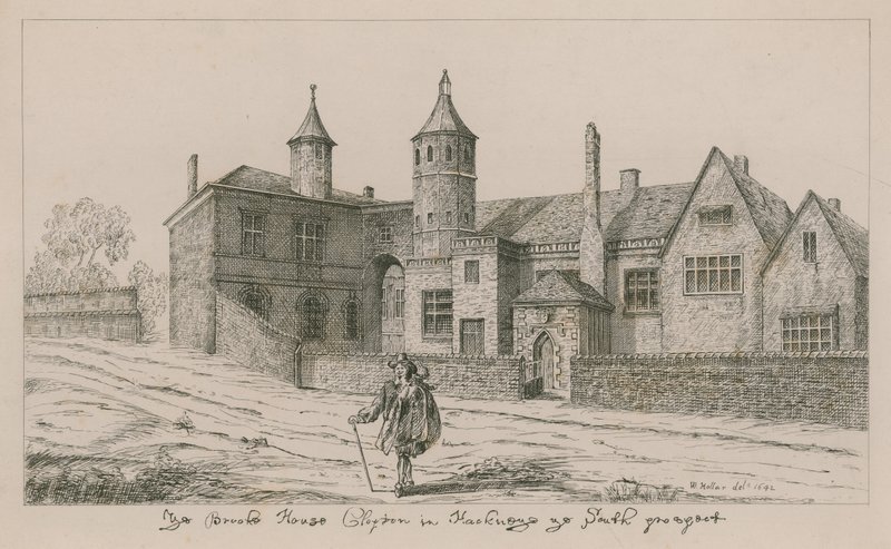 The Brooke House, Clopton i Hackney, den södra aspekten av Wenceslaus Hollar