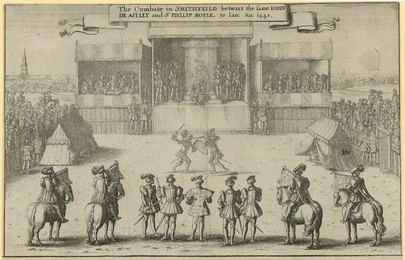 Striden i Smithfield mellan samma John de Astley och Sir Philip Boyle av Wenceslaus Hollar