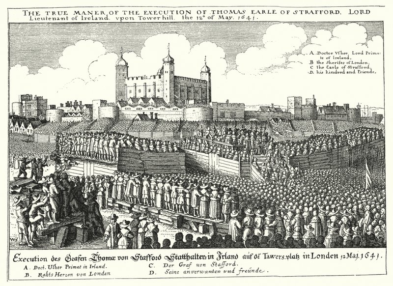 Avrättningen av Thomas Wentworth, 1:e earl av Strafford, 1641 av Wenceslaus Hollar