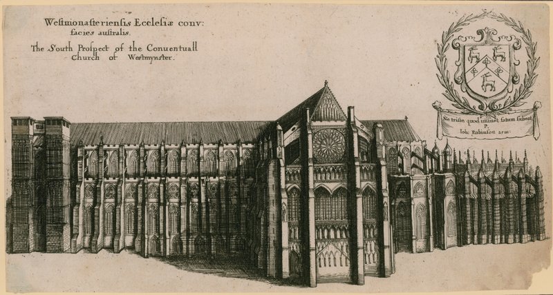 Den södra utsikten av Conventual Church of Westminster, London av Wenceslaus Hollar