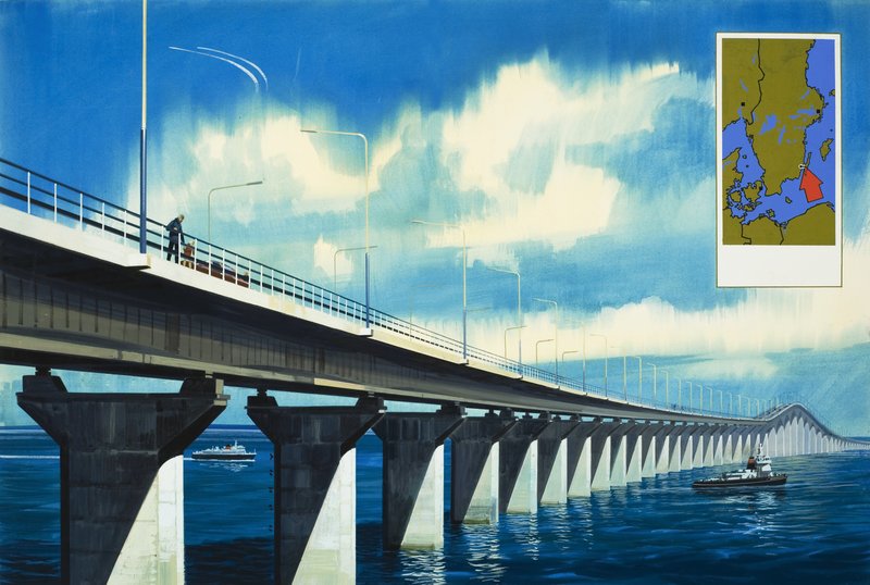 Bro över Kalmarsund av Wilf (20th century) Hardy