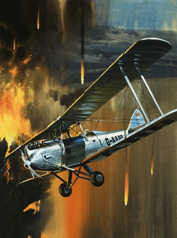 Kända flygplan och deras piloter: De Havilland Gipsy Moth -- Jean Batten av Wilf (20th century) Hardy