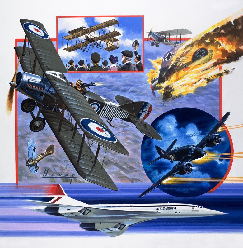 Vägen som ledde till Concorde (gouache på papper) av Wilf (20th century) Hardy