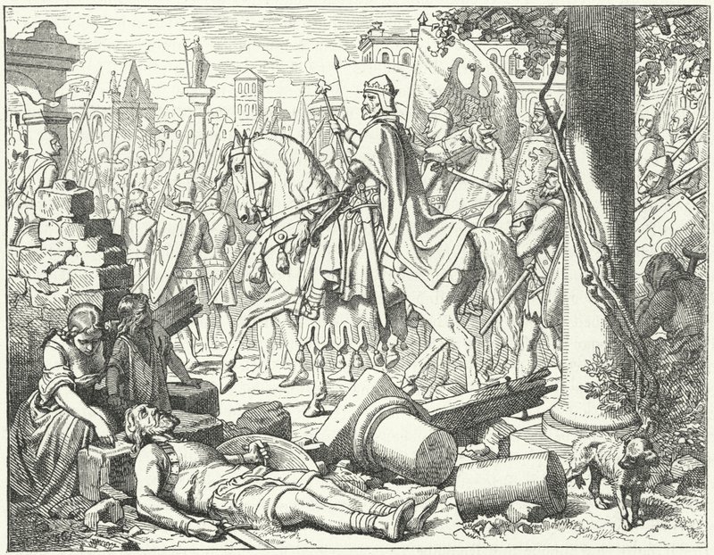 Frederick Barbarossa kommer in i Milano av Wilhelm Camphausen