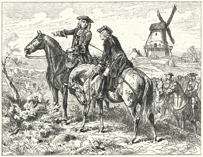 Hertigen av Marlborough och prins Eugene av Savojen vid slaget vid Malplaquet av Wilhelm Camphausen