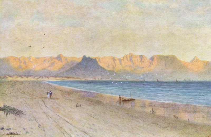 Vid False Bays huvud (färglitografi) av Wilhelm Westhofen