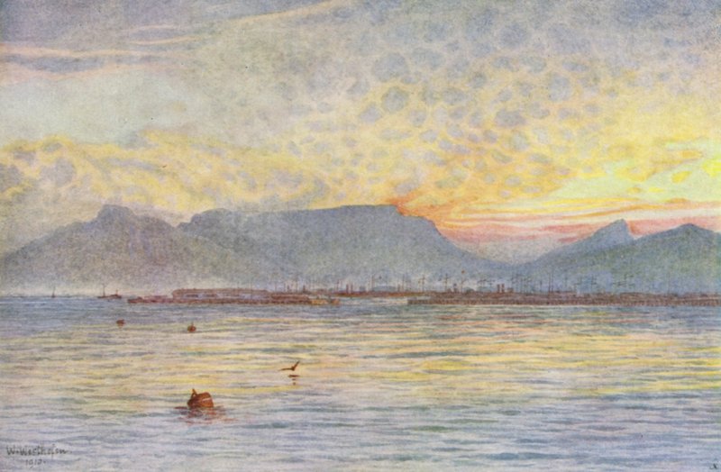 Kapstaden från Table Bay (färglitografi) av Wilhelm Westhofen