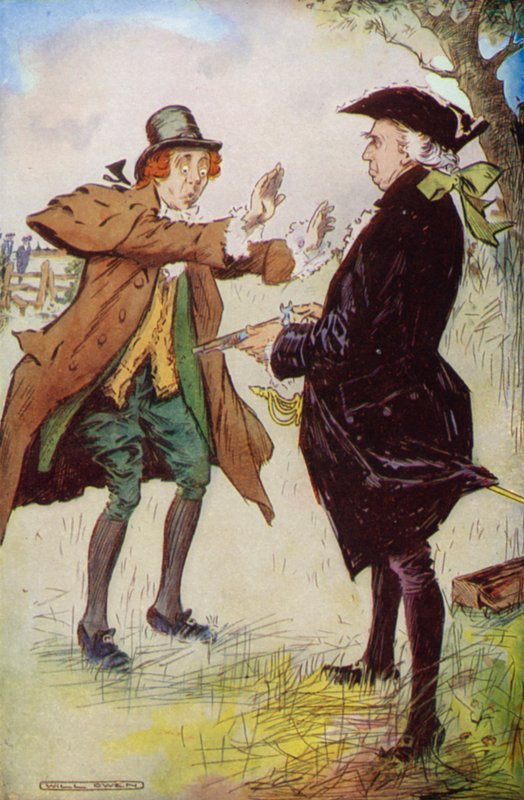Duellen (färg litho) av Will Owen