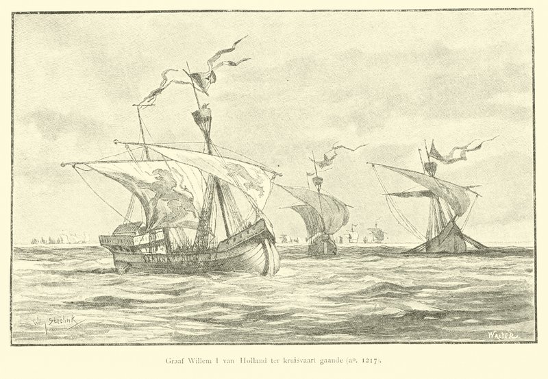 Greve Vilhelm I av Holland på resa till det 5:e korståget, 1217 av Willem II Steelink