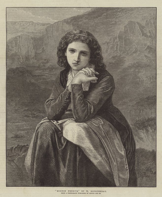 Mignon eftertänksam av William Adolphe Bouguereau