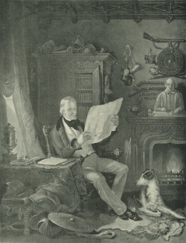 Sir Walter Scott i Abbotsford (gravyr) av William Allan