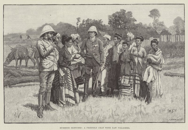 Burmese Sketches, en vänlig chatt med Yaw Villagers av William Barnes Wollen