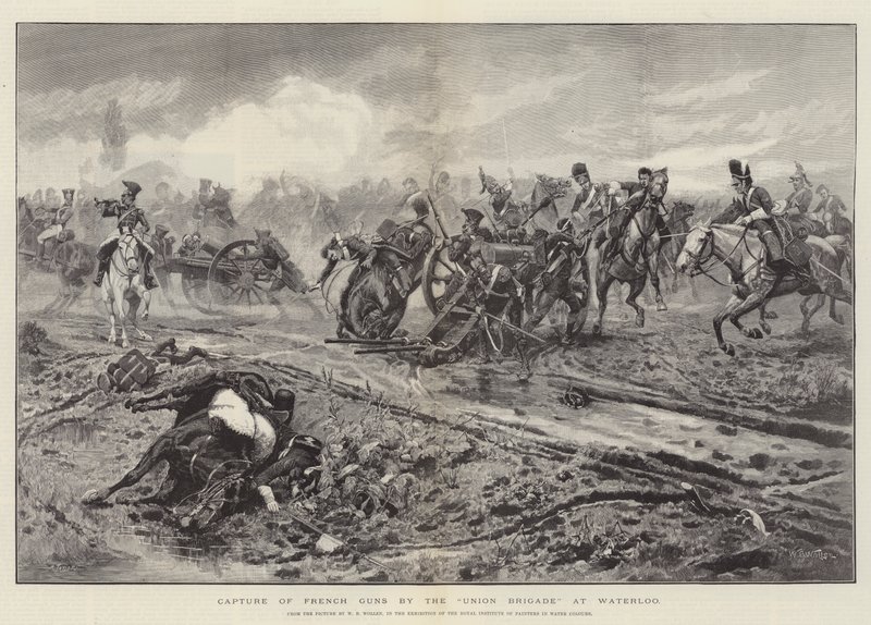 Fångst av franska vapen av Union Brigade vid Waterloo av William Barnes Wollen