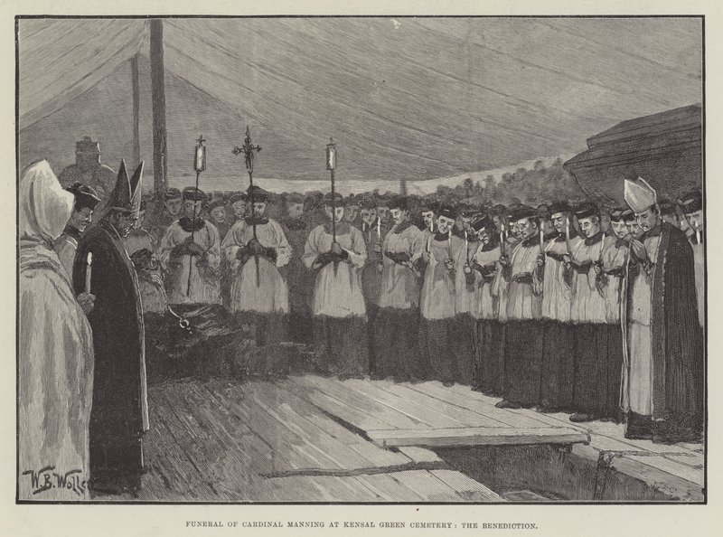 Kardinal Mannings begravning på Kensal Green Cemetery, Benediction av William Barnes Wollen