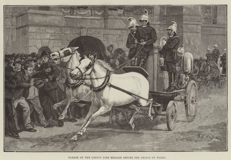 Parad av London Fire Brigade inför Prince of Wales av William Barnes Wollen