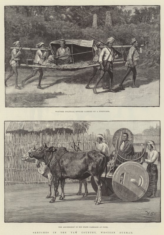 Skisser i Yaw Country, västra Burmah av William Barnes Wollen