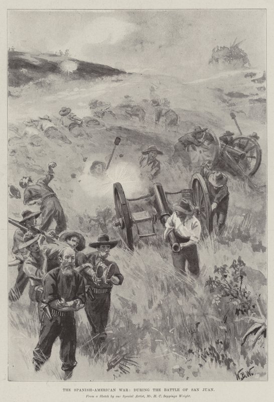 Det spansk-amerikanska kriget, under slaget vid San Juan av William Barnes Wollen
