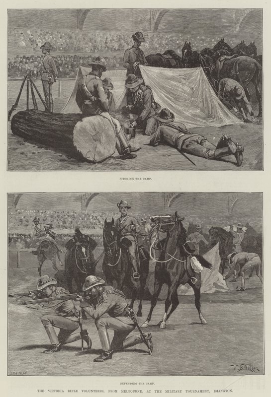 Victoria Rifle Volunteers, från Melbourne, vid Military Tournament, Islington av William Barnes Wollen