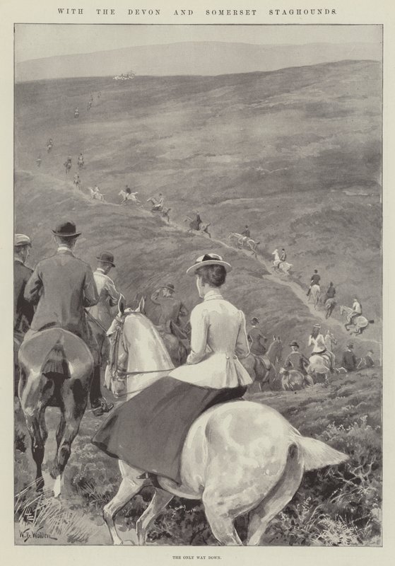 Med Devon and Somerset Staghounds av William Barnes Wollen